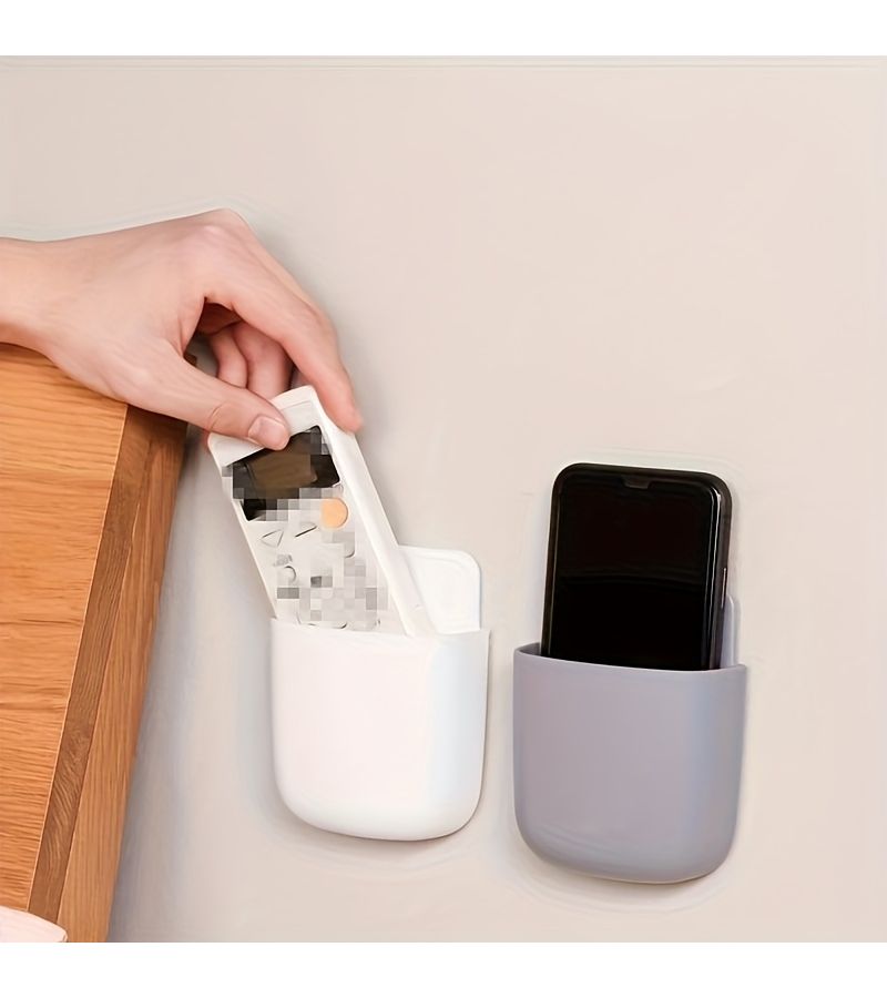 Sakura Pink Wall Mounted Organizer Plastic Boxes for Remote Phones Storage - Image 1