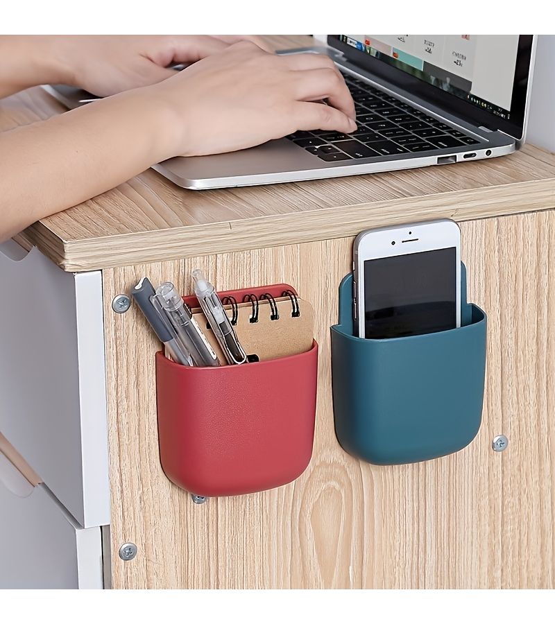 Sakura Pink Wall Mounted Organizer Plastic Boxes for Remote Phones Storage - Image 4