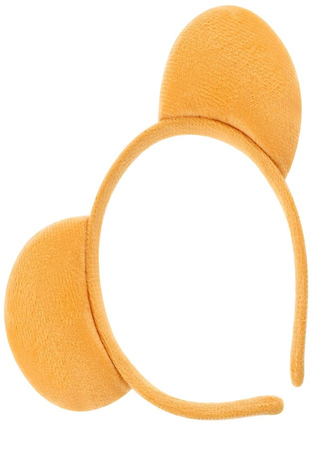 Qianyu Yellow Bear Ears Headband Adult Bear Costume for Halloween Festival Cosplay Party Bear Headband Hairband for Makeup Face Washing Plush Animal Ears Christmas Headbands - Image 1