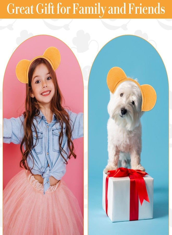 Qianyu Yellow Bear Ears Headband Adult Bear Costume for Halloween Festival Cosplay Party Bear Headband Hairband for Makeup Face Washing Plush Animal Ears Christmas Headbands - Image 4