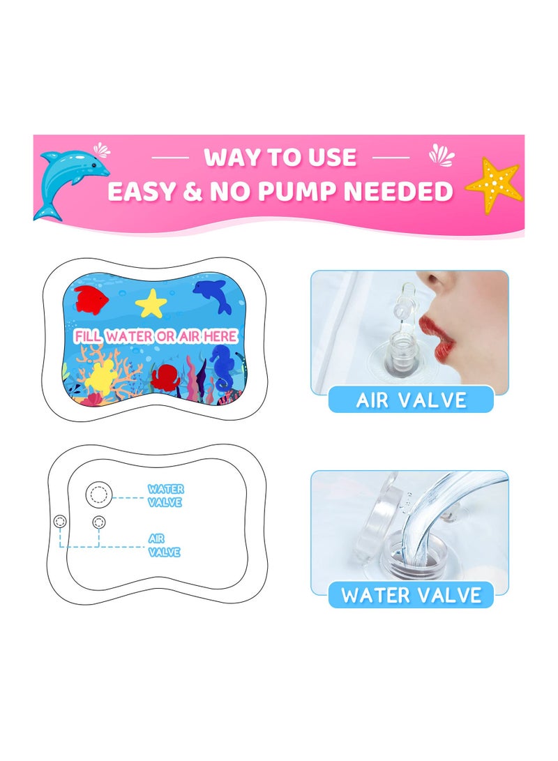 Y&D Water Mat for Babies, Baby Stuff Newborn Toys 0-3-6-12 Months Girls Gifts, Infant 0-6 Crawling Inflatable Tummy Time Mat, Great Gift Idea Newborns, Portable  - Image 5