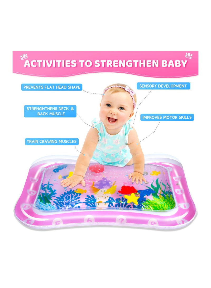Y&D Water Mat for Babies, Baby Stuff Newborn Toys 0-3-6-12 Months Girls Gifts, Infant 0-6 Crawling Inflatable Tummy Time Mat, Great Gift Idea Newborns, Portable  - Image 2