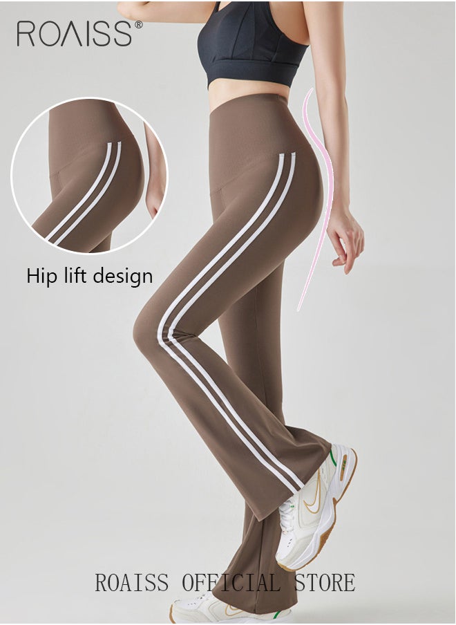 Women Striped Sweatpants High Elastic Fabric Yoga Fitness Pants Slightly Booted Trousers Wear resistant and Anti wrinkle Moisture Wicking Tighten the Waist Modify Body Proportions - pzsku/Z5DFC2613E0010F99C585Z/45/_/1697782219/c55e3d18-1d0b-4ade-9835-ff42ad2027cd