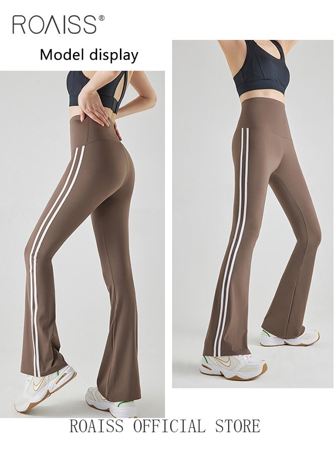 Women Striped Sweatpants High Elastic Fabric Yoga Fitness Pants Slightly Booted Trousers Wear resistant and Anti wrinkle Moisture Wicking Tighten the Waist Modify Body Proportions - pzsku/Z5DFC2613E0010F99C585Z/45/_/1704955846/270832cb-79af-40fd-8409-e0701380acc5