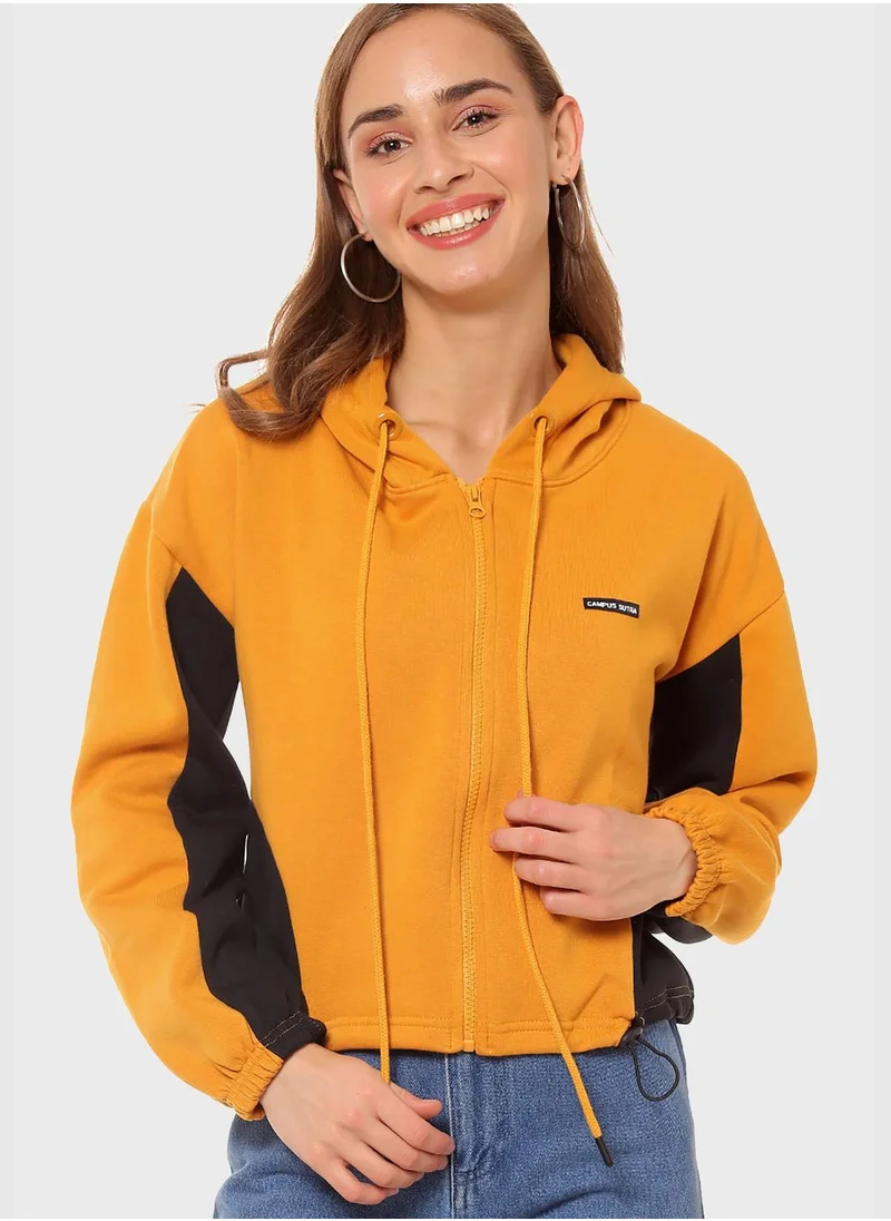 Campus Sutra Color block Hoodie