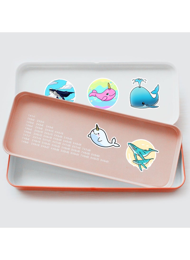 قوس قزح أورينبو 50 قطعة من ملصقات الحوت لأجهزة الكمبيوتر المحمول وزجاجة المياه والسيارة والدراجة النارية والكمبيوتر والجيتار وملصقات حيوانات المحيط الصغيرة المتينة للأطفال والمراهقين والبالغين والأولاد والبنات والأحفاد - Image 4