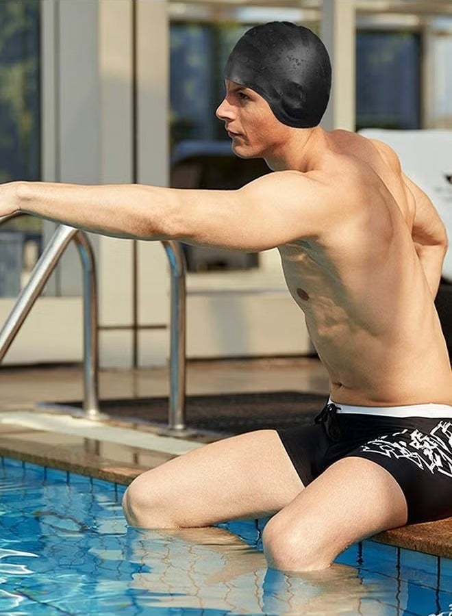 Generic Silicone Swimming Cap for Men Women Adults, Durable Flexible and Skin Friendly Bathing Swimming Caps for Long and Short Hairs, Protect Your Ears and Hair, Ergonomic Design With Ear Protection Pocket - Image 4