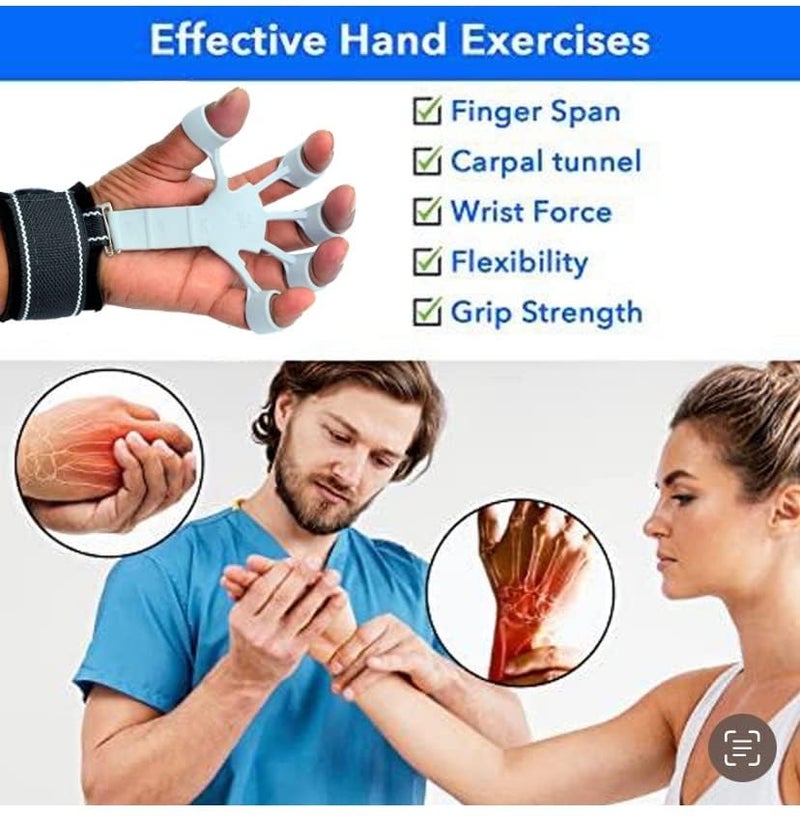 FITFIX® New 2 PCS Finger Gripper Forearm Strengthener Yoga Resistance Band Finger Gripper for Veins Wrist pain Relief Vein gripper for Hand Finger Grip Wrist Muscles Finger Strengthener Finger Gripster - Image 5