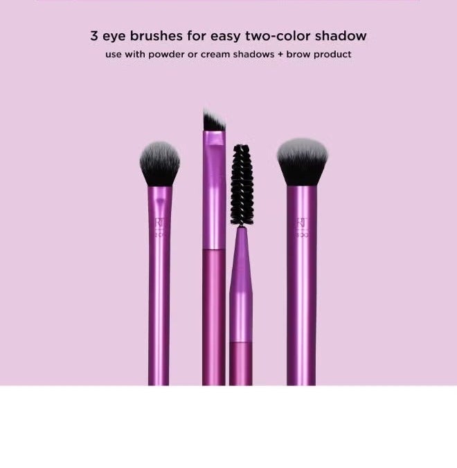 Eye Shade + Blend Makeup Brush Set with Brow Spoolie, 3 Pieces - Image 2