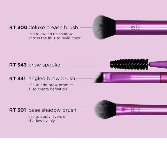 Eye Shade + Blend Makeup Brush Set with Brow Spoolie, 3 Pieces - Image 3
