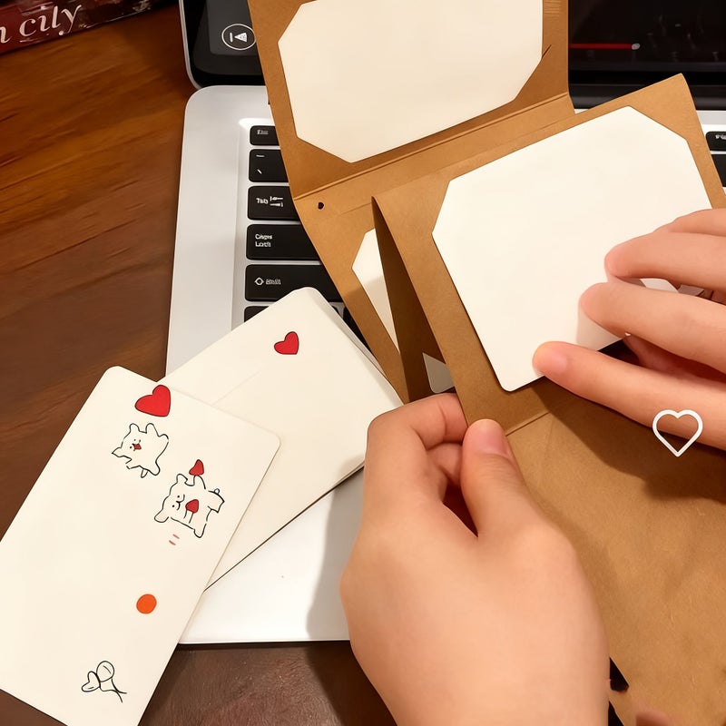 2 Sets Valentines Day Cards Birthday Cards Accordion Style Fold Out Pull Out Design Blank Pages For Writing Foldable Album DIY Scrapbook - Image 4