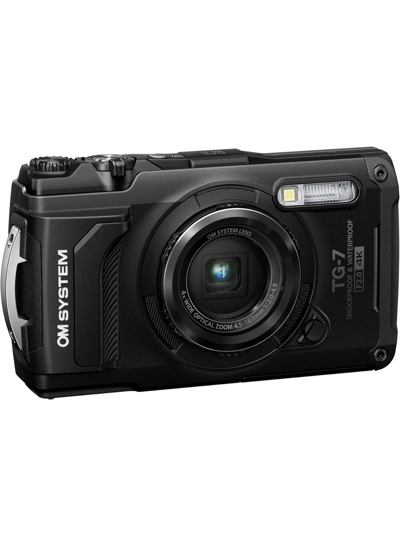 Olympus OM System TG-7 Underwater Camera, TruePic VIII Processor, 12MP Effective Resolution, CMOS Contrast Detection, 25-Point / All Target, Single Target, Built-in TTL Flash, Black - Image 2