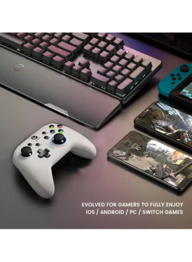 وحدة تحكم الألعاب متعددة المنصات T4 Pro – ذراع تحكم لاسلكي بتقنية البلوتوث متوافق مع الكمبيوتر وSwitch وAndroid وiOS وSteam Deck مع اهتزاز قابل للتعديل ووظيفة التيربو - Image 5