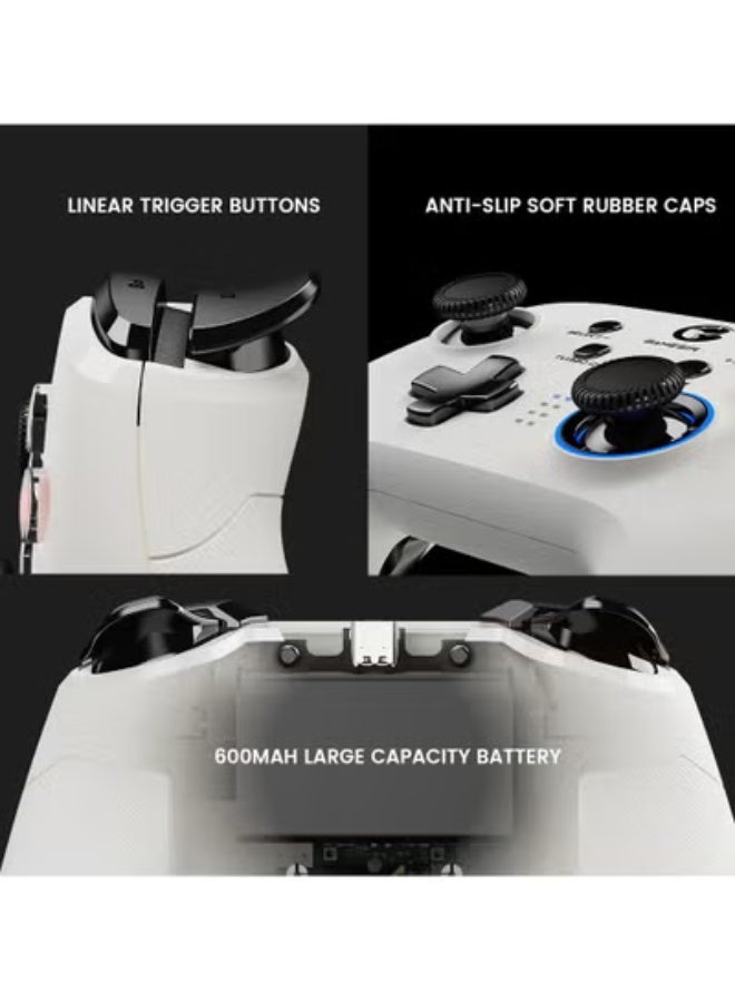 وحدة تحكم الألعاب متعددة المنصات T4 Pro – ذراع تحكم لاسلكي بتقنية البلوتوث متوافق مع الكمبيوتر وSwitch وAndroid وiOS وSteam Deck مع اهتزاز قابل للتعديل ووظيفة التيربو - Image 1