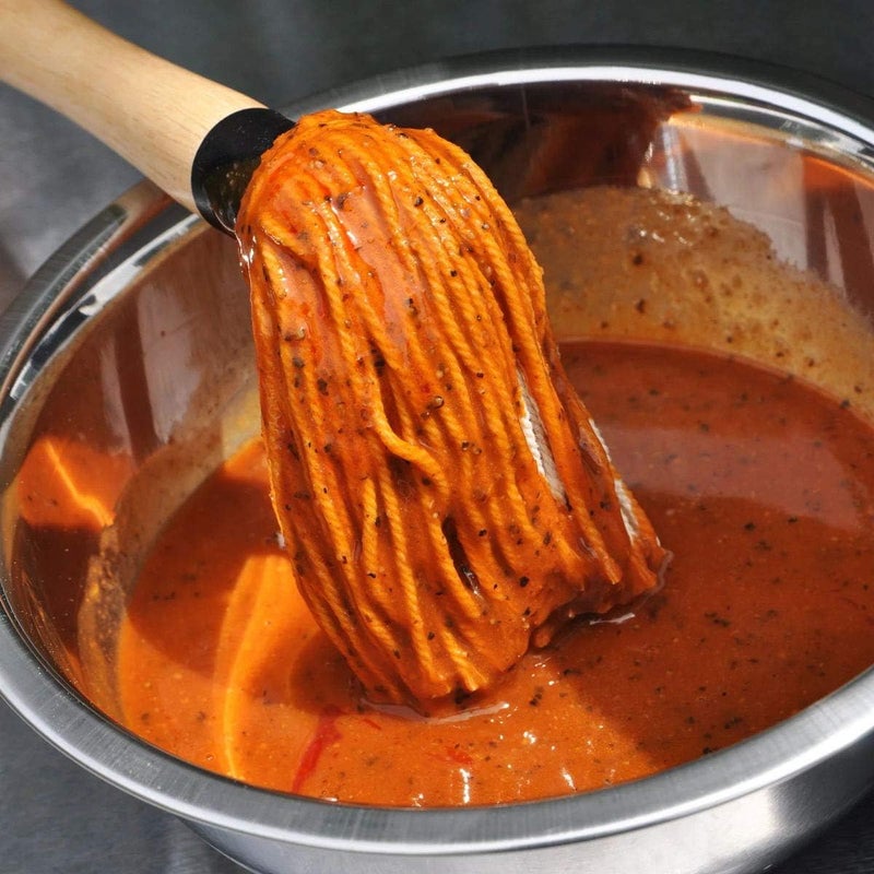 Hedume 2 Pack BBQ Basting Mop with 6 Extra Replacement Heads, Grill Basting Mop Wooden Long Handle Perfect for BBQ Grilling Smoking Steak (18.2 Inch) - Image 4