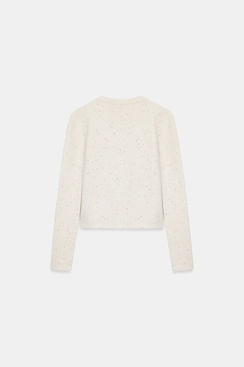 Dilvin Oatmeal Natural DILVIN Women's Knit Cardigan for Women | Best Price UAE