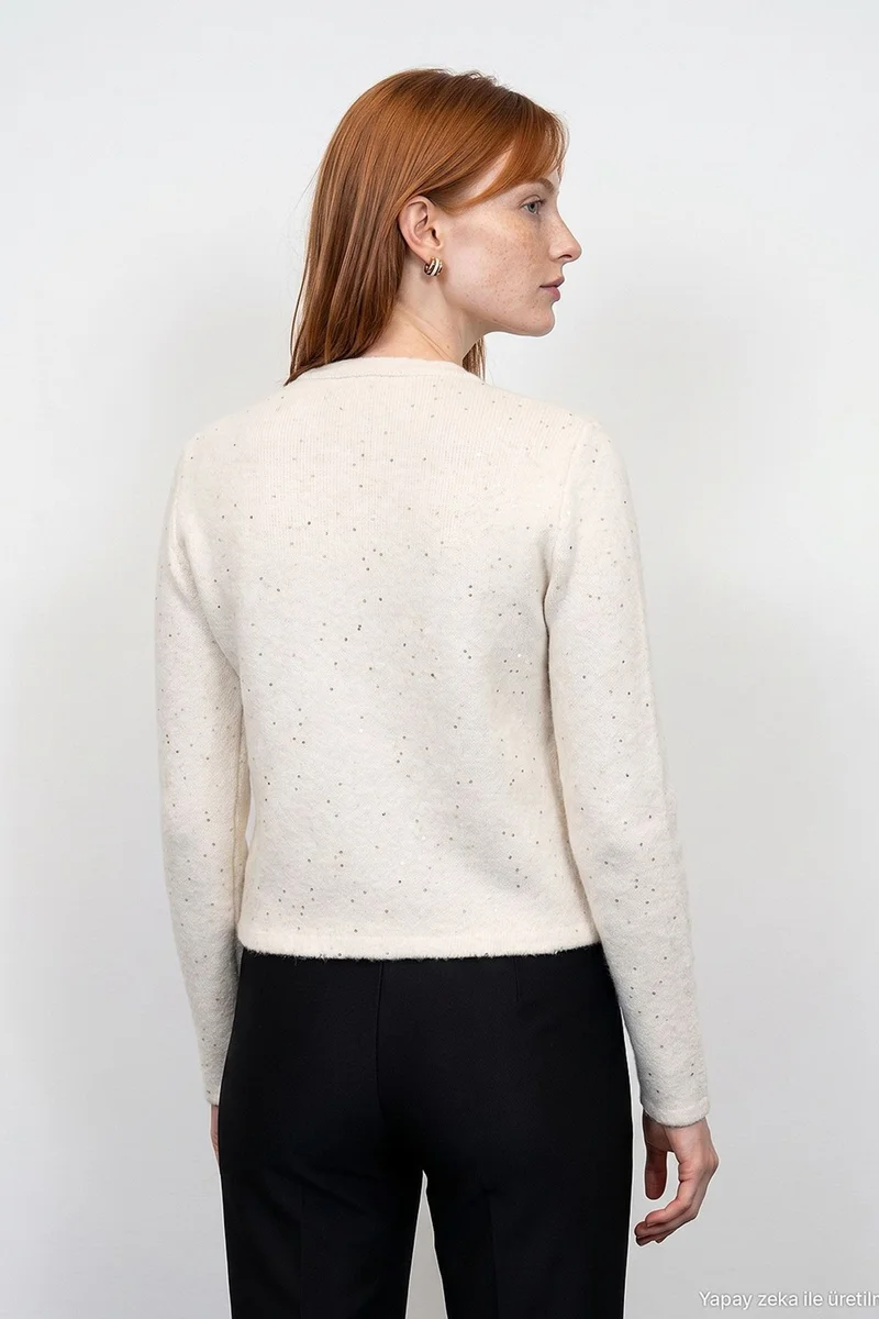 Dilvin Oatmeal Natural DILVIN Women's Knit Cardigan for Women | Best Price UAE