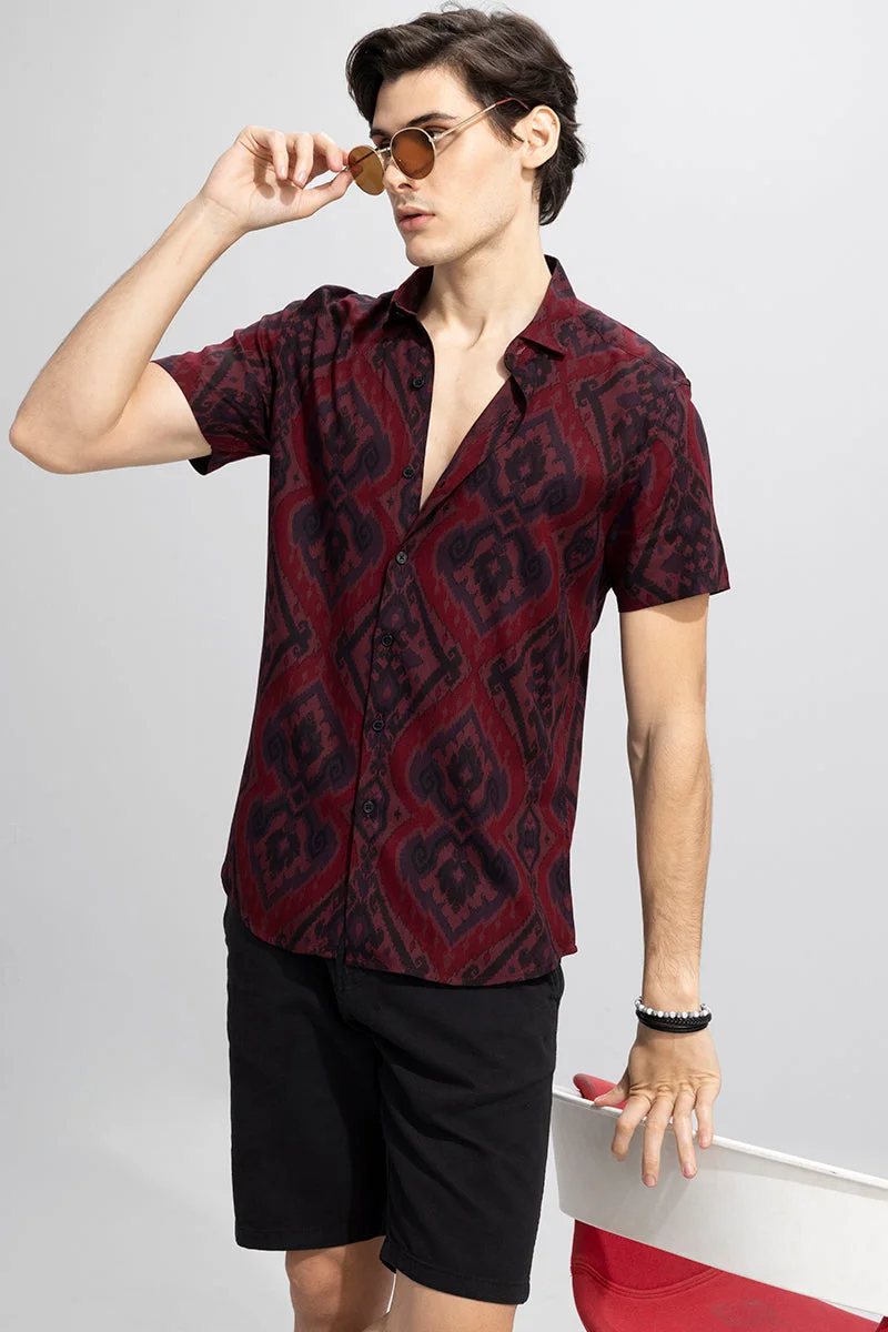 SNITCH Barocco Maroon Shirt