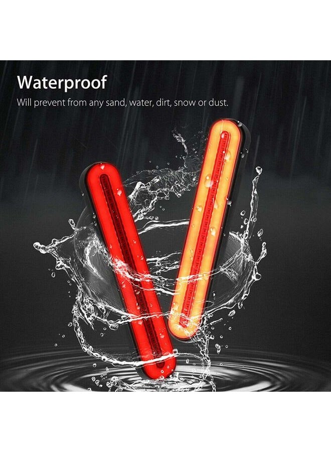 FABOOD F 2PCS 9” Inch Trailer 100 LED Tail Light Bar Red Sequential Spin Running Tail Light Flicker Brake Light, Sequential Flowing Amber Turn Signal Taillight for Trailer Truck Pickup SUV RV 12V 24V - Image 2