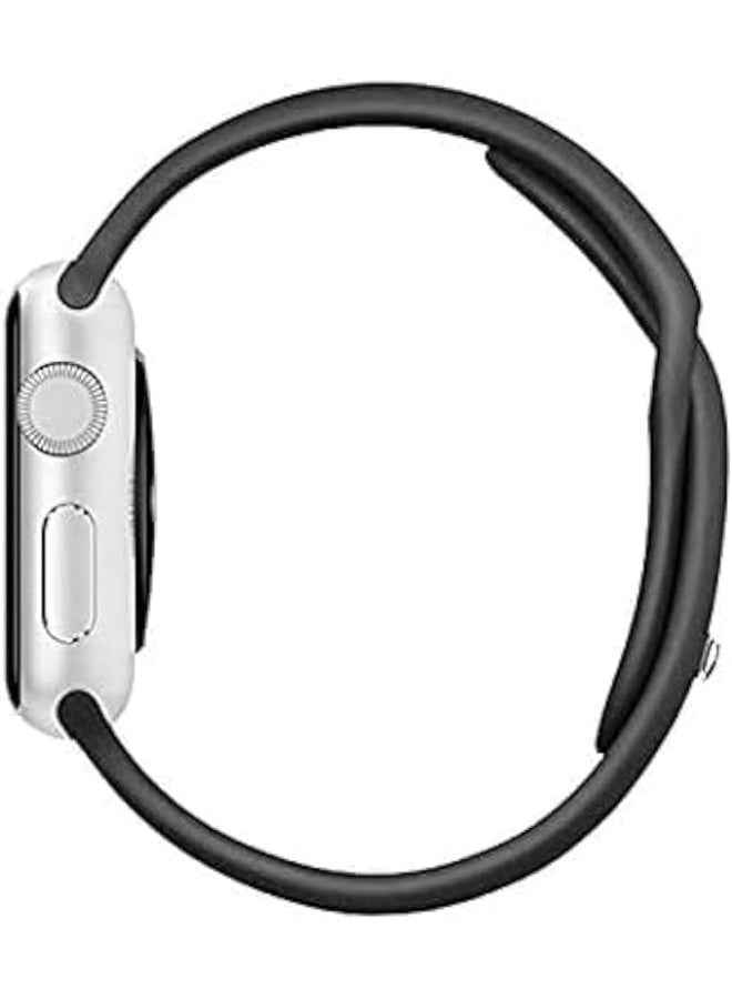 Silicone Band for Apple Watch Series 2/3/4/5/6/7SE 42mm 44mm 45mm 49mm Color Black. - Image 2