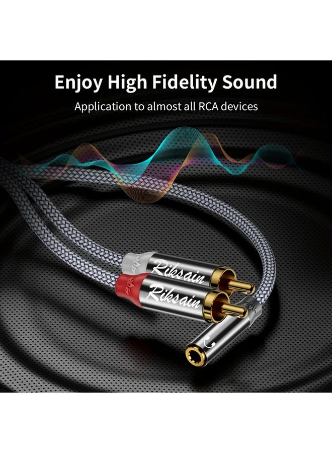 3.5 مم أنثى إلى ذكر 2RCA مشعب صوتي على شكل Y بطول 0.28 متر مطلي بالذهب - Image 4