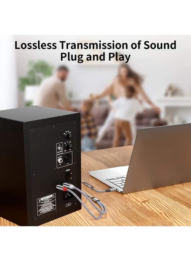 3.5 مم أنثى إلى ذكر 2RCA مشعب صوتي على شكل Y بطول 0.28 متر مطلي بالذهب - Image 5