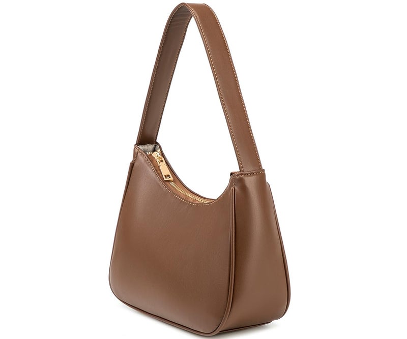 CYHTWSDJ Shoulder Bags for Women, Cute Hobo Tote Handbag Mini Clutch Purse with Zipper Closure (Chocolate) - Image 3
