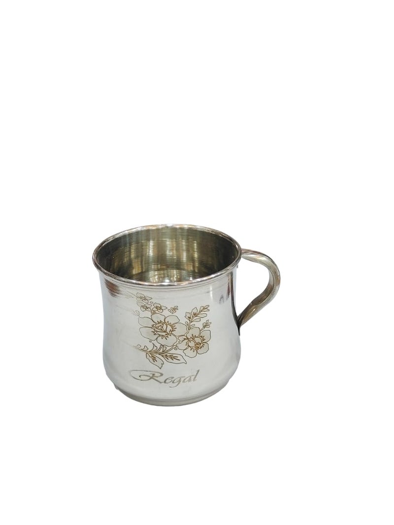MARWALL Stainless Steel GlassCup Set for Tea and Coffee 100ml EachSilver Set of 6 - Image 2