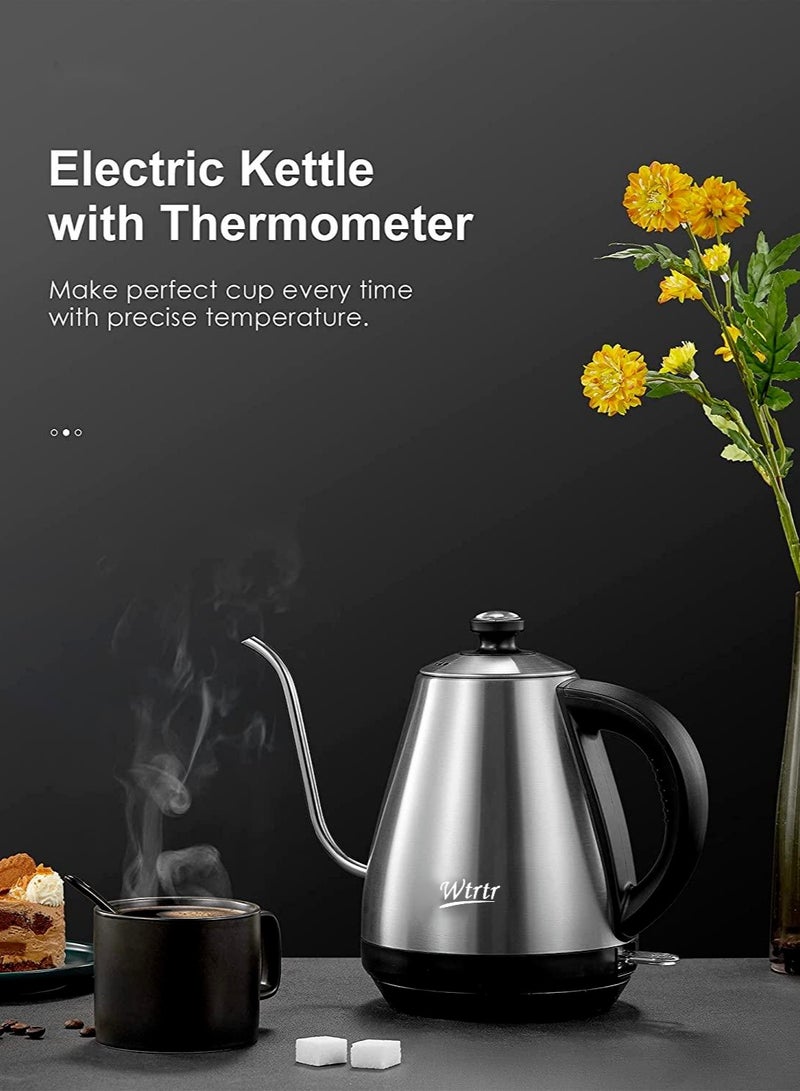 Wtrtr 1 Liter Electric Thermometer Thin Spout Goose Necked Kettle - Image 2
