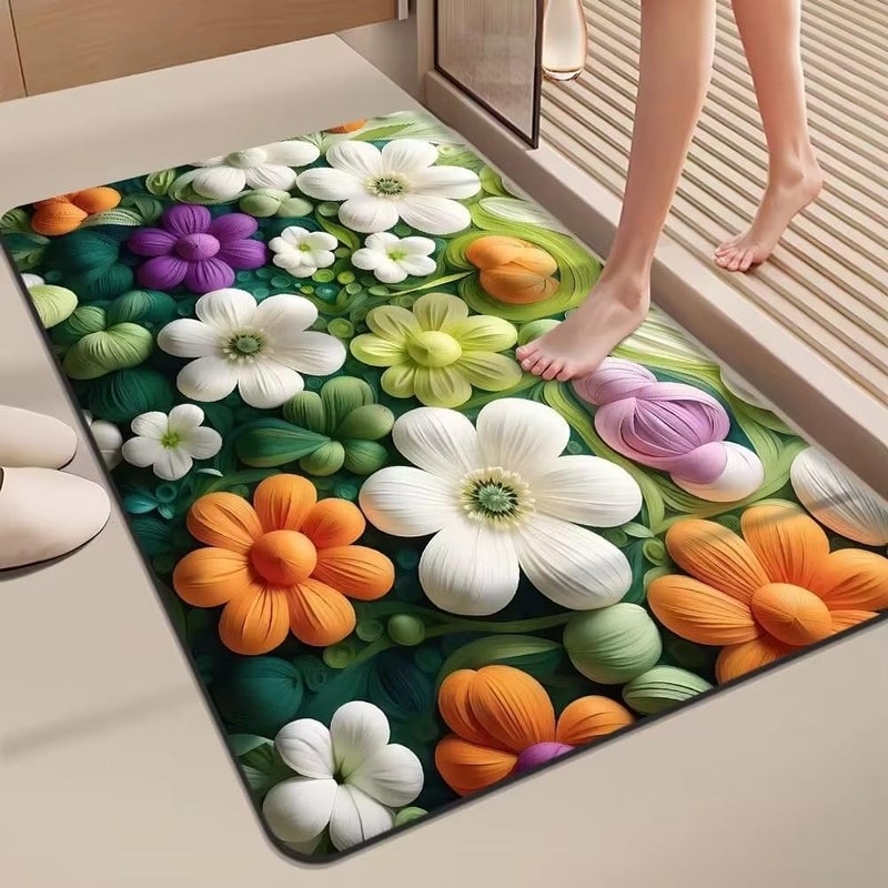 SKVM Water Absorbent mat for Bathroom Kitchen Floor Door Entrance Anti Slip Floor Foot Anti Skid Bathroom Shower mat (Design 13) - Image 5