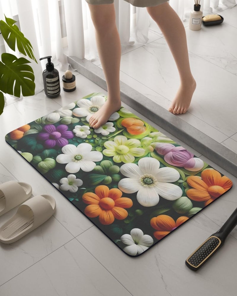 SKVM Water Absorbent mat for Bathroom Kitchen Floor Door Entrance Anti Slip Floor Foot Anti Skid Bathroom Shower mat (Design 13) - Image 4