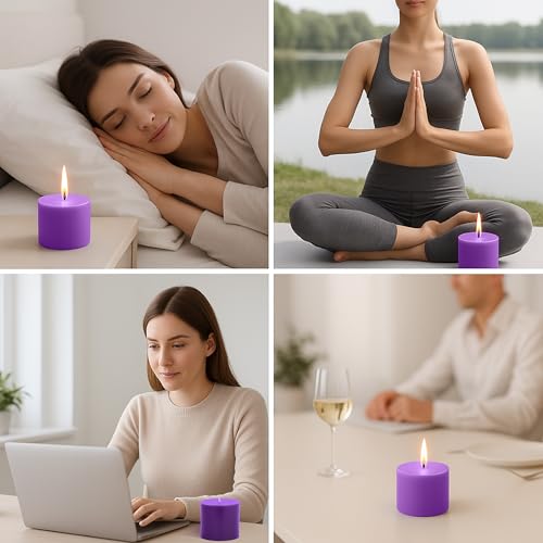 Floryn Decor Wax Pillar Candles Set Of 6 | Dripless | Smokeless | Odourless | Pillar Candles For Home Decor | Burning Time- 30 Hours, Size- 2 By 2 Inches | Scent- Lavender - Image 5