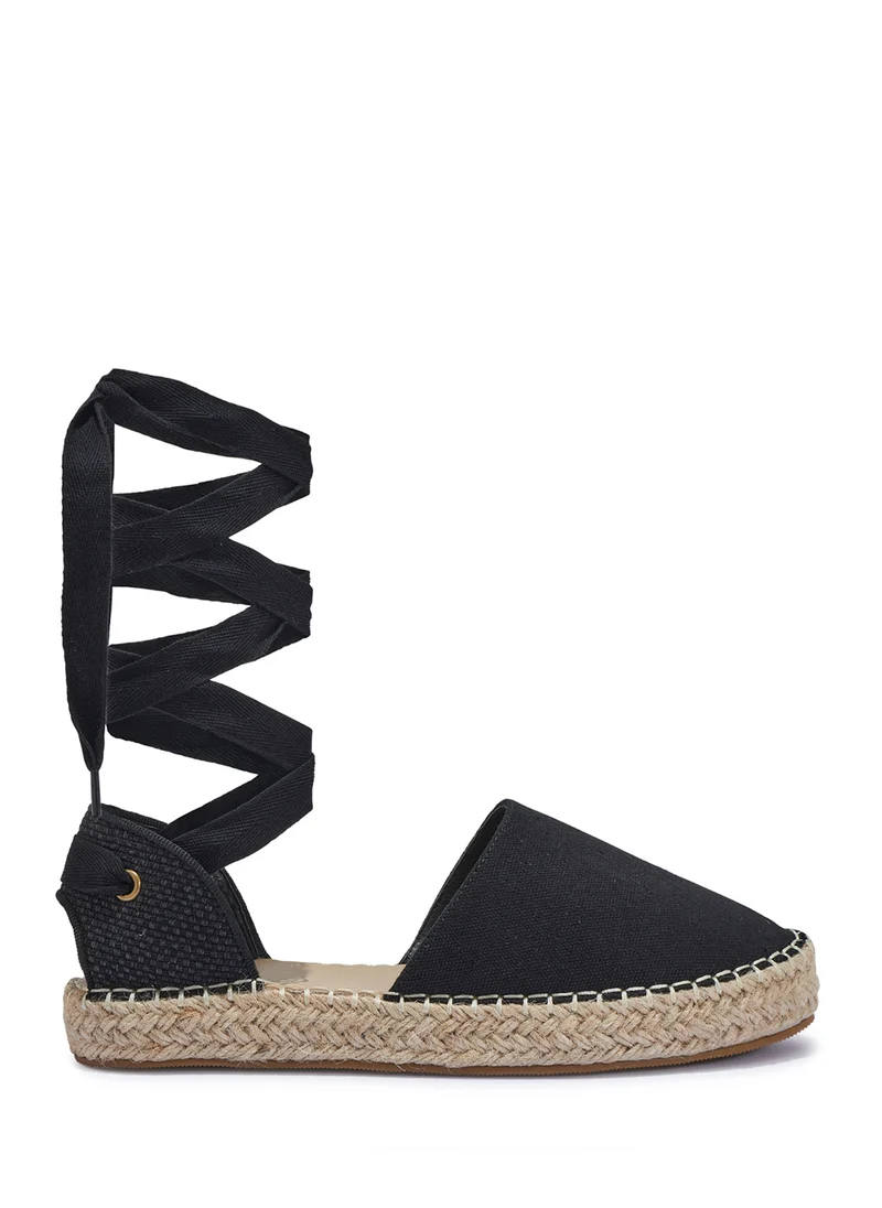 ترافل من نمشي Espadrille Wrap Around Flat Wedge Sandal