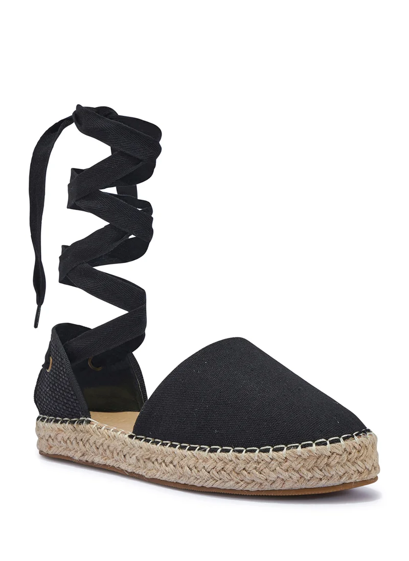 ترافل من نمشي Espadrille Wrap Around Flat Wedge Sandal