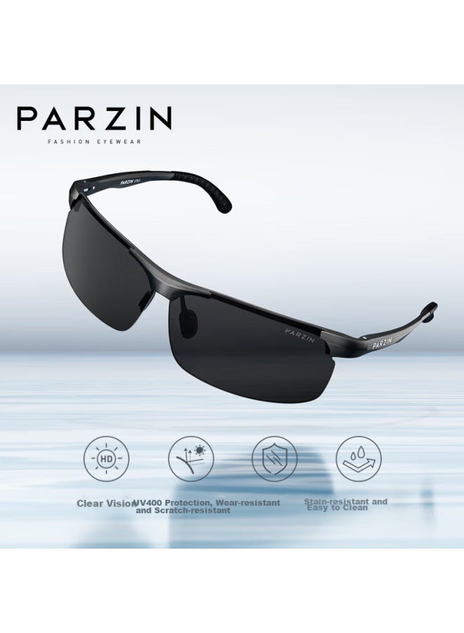 Parzin Aluminum-magnesium Polarized Sungl For Men, Stylish Simple Sports Cycling Sungl, Driving Sungl For Male Drivers - Image 2