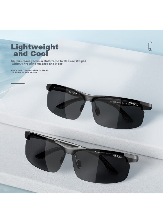 Parzin Aluminum-magnesium Polarized Sungl For Men, Stylish Simple Sports Cycling Sungl, Driving Sungl For Male Drivers - Image 3