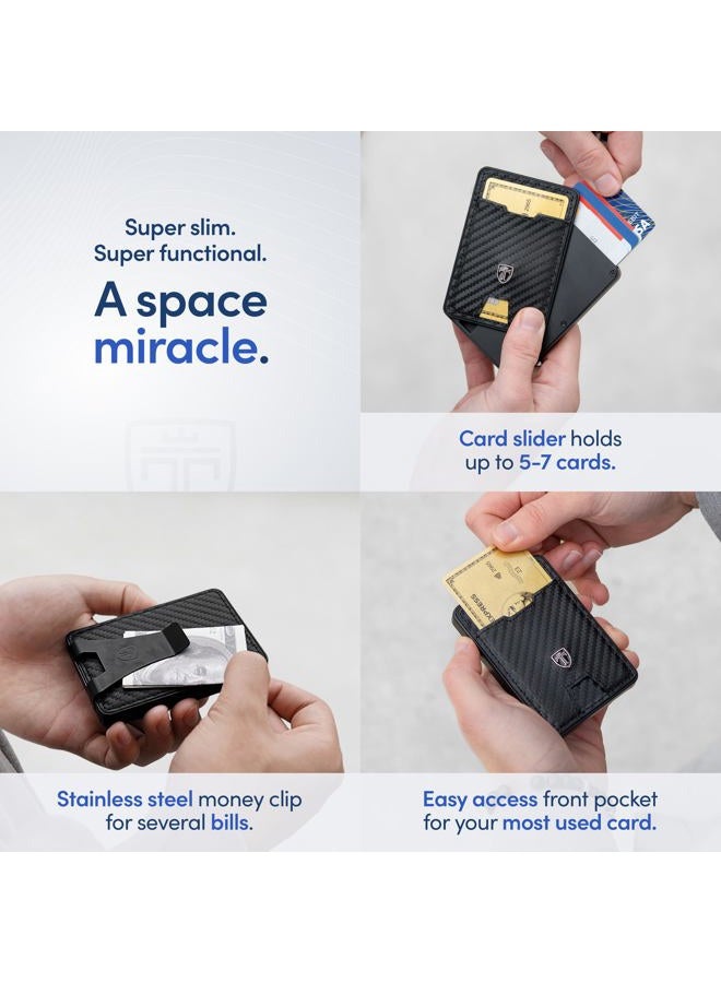 TRAVANDO Swype Slim Wallet for Men with Money Clip Metal RFID Blocking Mens Wallet Front - Image 4