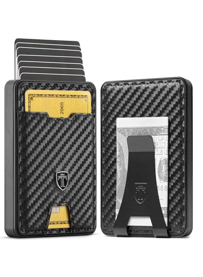 TRAVANDO Swype Slim Wallet for Men with Money Clip Metal RFID Blocking Mens Wallet Front - Image 1