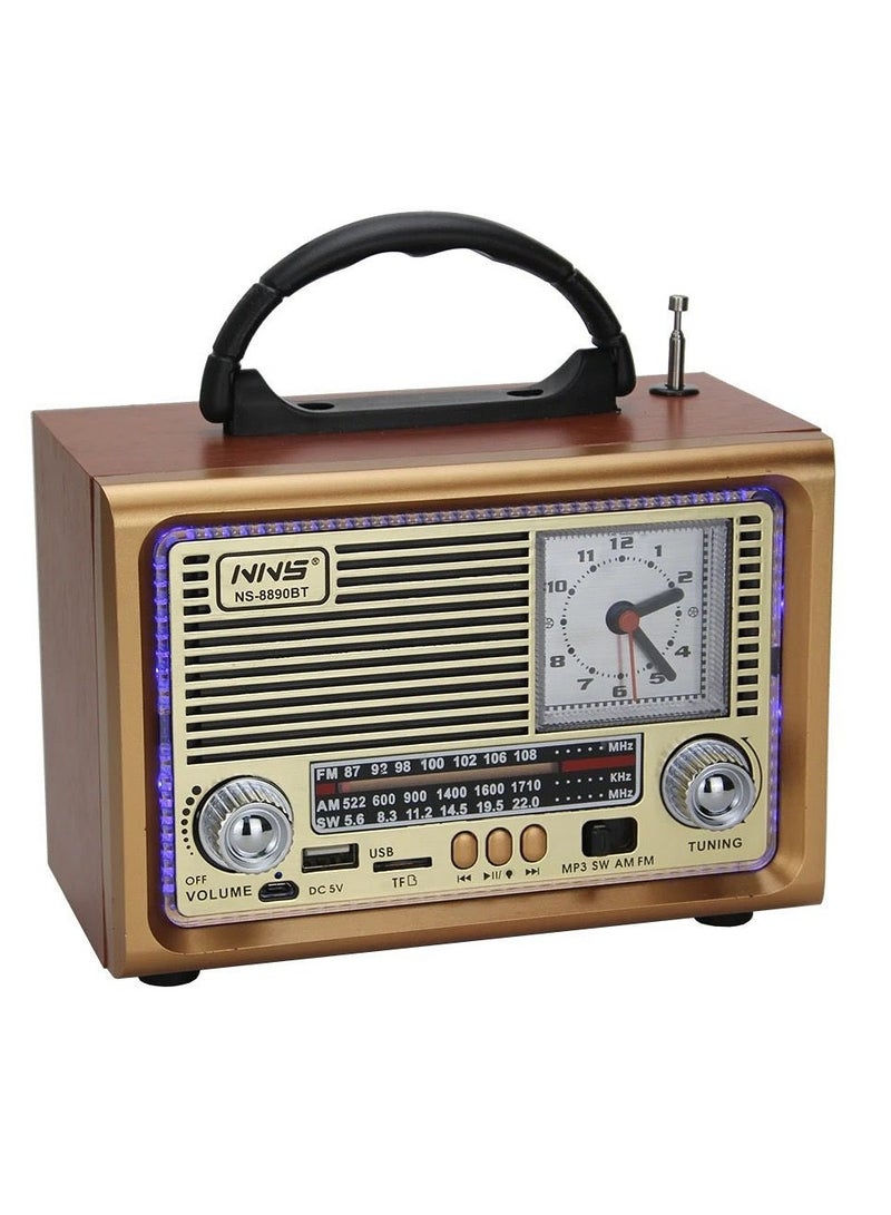 أن أن أس راديو محمول FM AM SW 3 باند على مدار الساعة مع USB TF NS-8890BT - Image 1