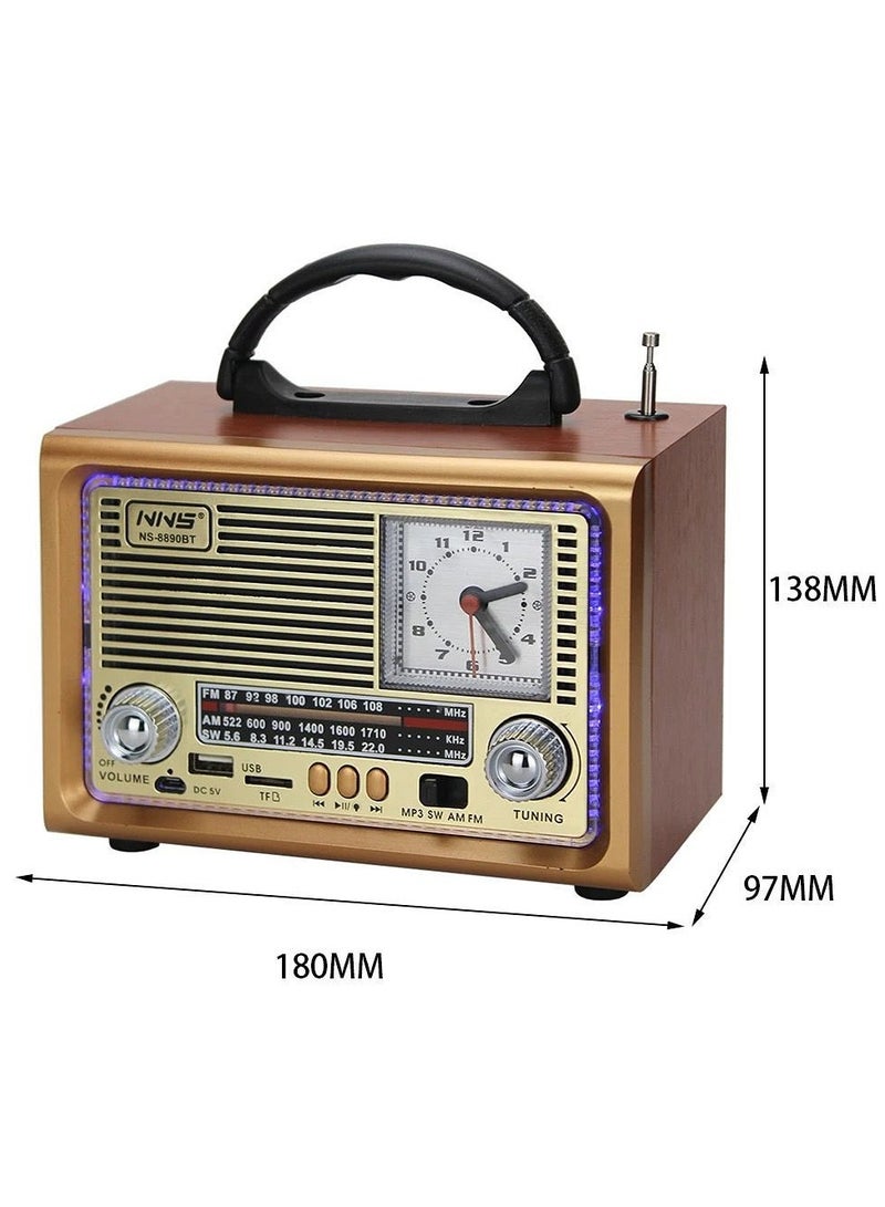 أن أن أس راديو محمول FM AM SW 3 باند على مدار الساعة مع USB TF NS-8890BT - Image 4