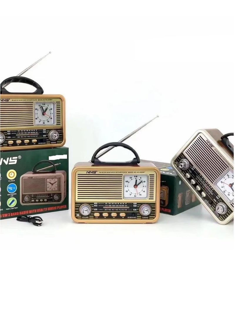 أن أن أس راديو محمول FM AM SW 3 باند على مدار الساعة مع USB TF NS-8890BT - Image 3