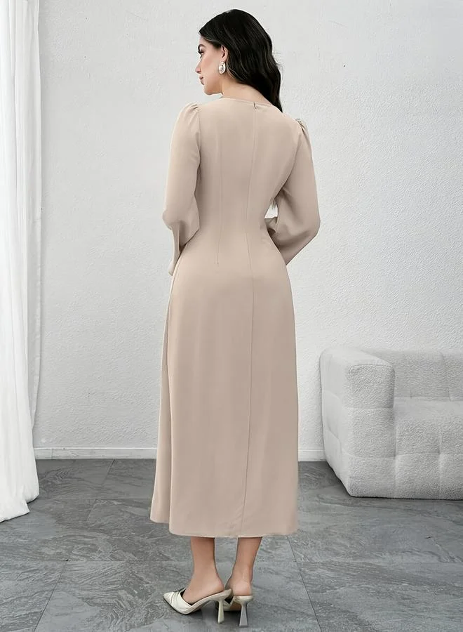 Take Two Take Two Floral Embroidered Detail Square Neck Maxi Dress