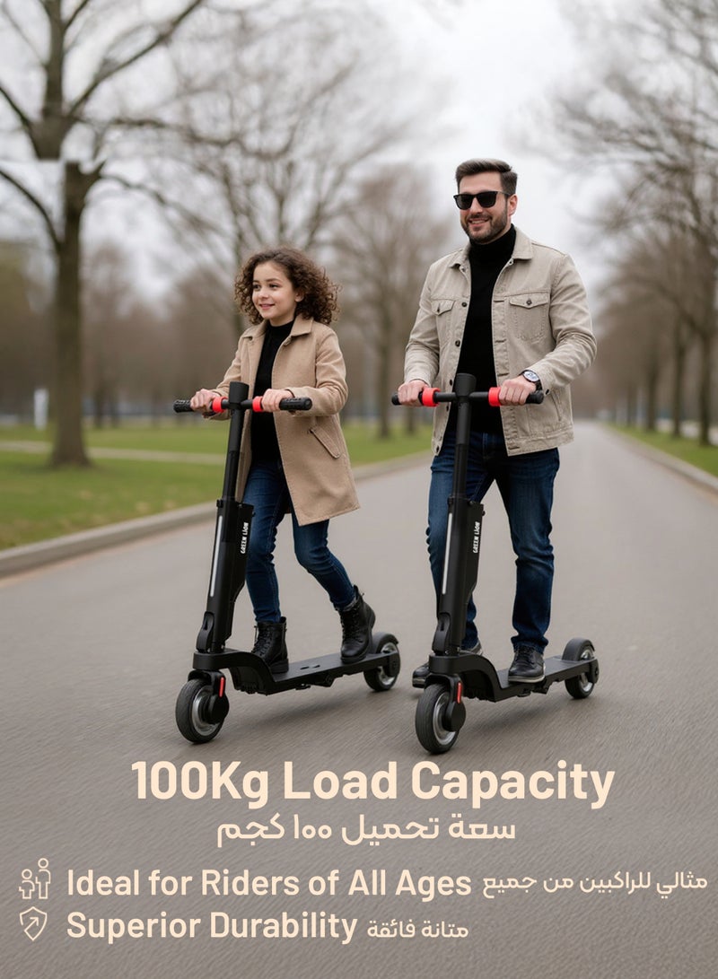 GREEN LION E-Scooter Compact / 4Way Folding / Cruise Control / 3 Mode Gear / 250W Efficient Motor / Electronic and Pedal Brakes / Headlight / 15° Climbing Angle / 100kg Load / Foldable Electric Scooter - Black - Image 2