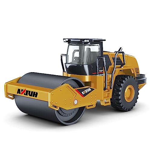 Dollox Die-cast Road Roller Toys 1/50 Scale Metal Engineering Road Planer Vehicle Truck Toy High Detail Construction Vehicles Model Road Roller Decoration Toy Kids - Image 1