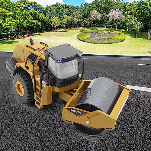 Dollox Die-cast Road Roller Toys 1/50 Scale Metal Engineering Road Planer Vehicle Truck Toy High Detail Construction Vehicles Model Road Roller Decoration Toy Kids - Image 5