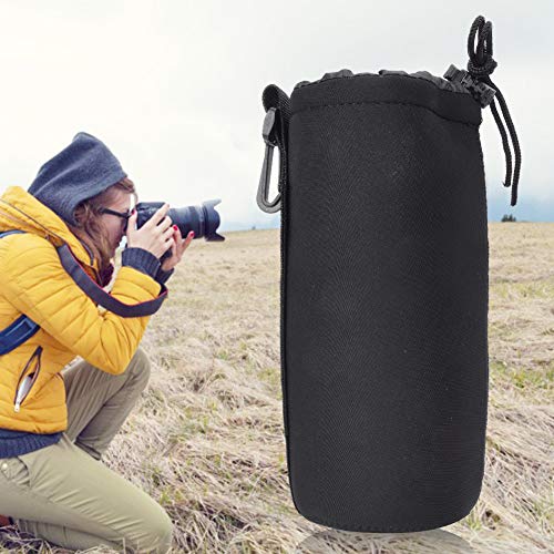 SALUTUY 4PCS S M L XL Camera Lens Storage Bag lens bag Portable Neoprene Lens Storage Bag Black Elastic Shock Absorption DSLR Camera Lens Cover Storage Bag 4 Size Lens Pouch Set padded lens bag Lens Cases - Image 2