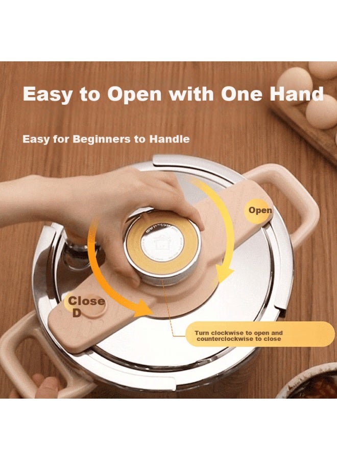 Cooker King Pressure Cooker, Household Anti-burst, 316l Stainless Steel, Compatible With Gas And Induction Stoves, One-touch Lid Opening, Pressure Cooker, 4l Capacity - Image 2