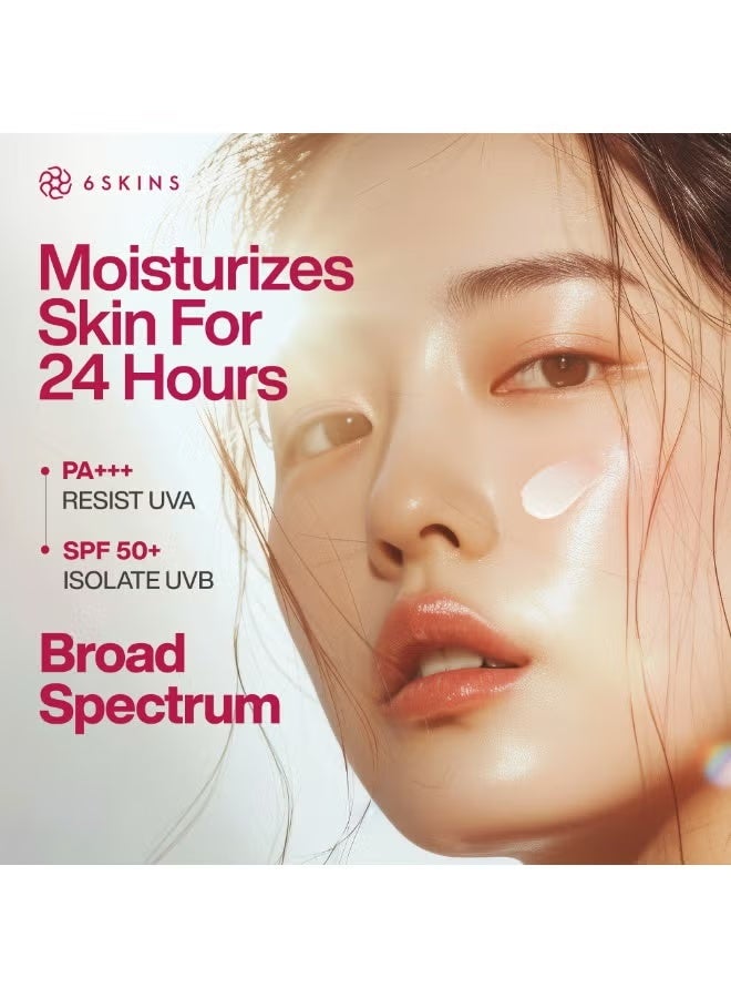 6SKINS Daily Defence SUN SCREEN SPF 50+ PA+++ for Broad Spectrum UVA/UVB | Titanium Dioxide & Zinc Oxide Sun cream | Collagen-Boosting Face Moisturizer with No-White Cast, Lightweight Non Greasy 80ml - Image 5
