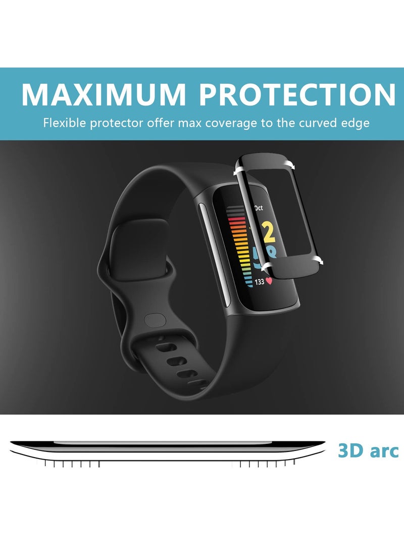 Excefore 4pcs Screen Protector Compatible with Fitbit Charge 5, 3d Anti-scratch Clear Full Coverage Screen Protector Cover Film Accessories for Smart Watch  - Image 4