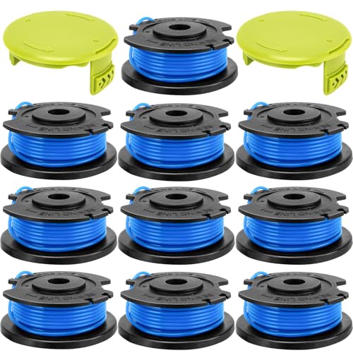 KAKO Replacement Spool for Greenworks Weed Eater String, 0.065"-16ft Line for Greenworks Weed Wacker String, Auto-Feed Spool Single Line Cordless Trimmers (10 Spool+2 Cap) - Image 1